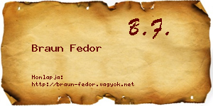 Braun Fedor névjegykártya